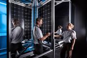 Test stand developed at Fraunhofer ISE for measuring bifacial PV modules. Fraunhofer ISE