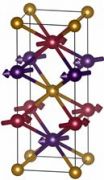 Crystal structure of Mn2Au with antiferromagnetically ordered magnetic moments  Ill./©: Libor Šmejkal, JGU