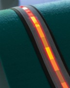 OLED luminous strips enable luminous surfaces with segmented control - stripe with segmented control. © Fraunhofer FEP